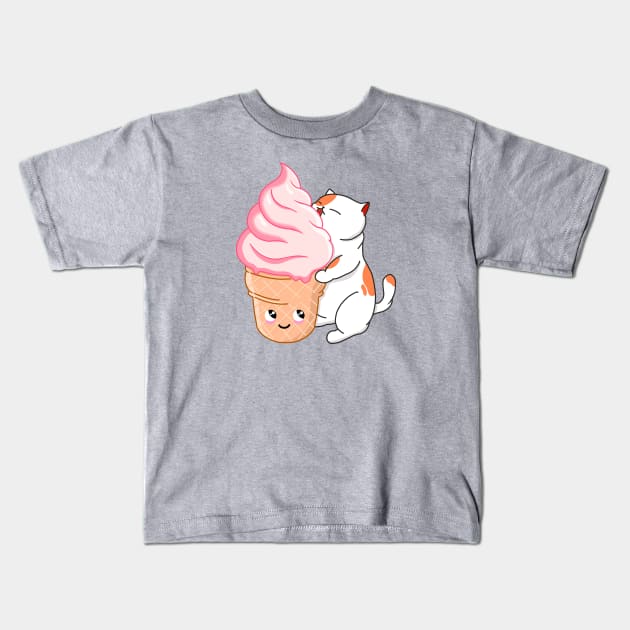 Love Ice Cream Kids T-Shirt by Kimprut